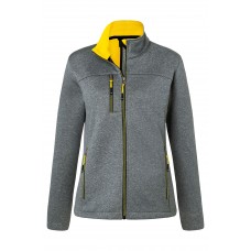 Куртка жіноча Softshell James&Nicholson, сірий меланж/жовтий, XXL