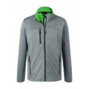 Куртка чоловіча softshell James&Nicholson, сірий меланж/зелений, XL