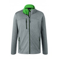 Куртка чоловіча softshell James&Nicholson, сірий меланж/зелений, XL