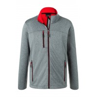 Куртка чоловіча softshell James&Nicholson, сірий меланж/червоний, XL