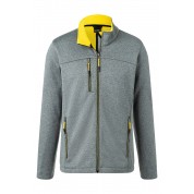 Куртка чоловіча softshell James&Nicholson, сірий меланж/жовтий, XL