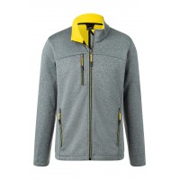 Куртка чоловіча softshell James&Nicholson, сірий меланж/жовтий, XL