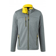 Куртка чоловіча softshell James&Nicholson, сірий меланж/жовтий, XXXL