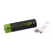 Повербанк POWER UP, чорний / зелений