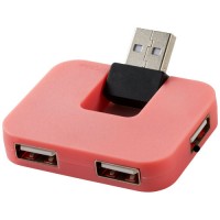 USB хаб Gaia з 4 портами, рожевий