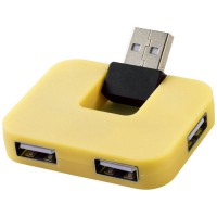 USB хаб Gaia з 4 портами, жовтий