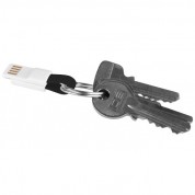 Кабель - брелок мікро USB на магніті, чорний / білий 