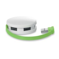 USB розгалужувач ROUNDHUB, лайм