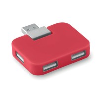 USB розгалужувач SQUARE, червоний