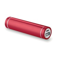 Акумулятор зовнішній POWEROVALE на 2200 mAh з індикатором заряду, червоний