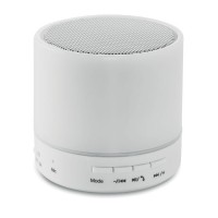 Колонка Bluetooth ROUND WHITE зі світлодіодною індикацією, білий 